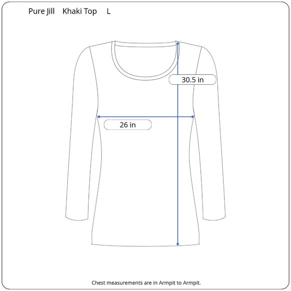 Pure Jill Womens Textured Olive Green Long Sleeve Top L Comfy Casual Relaxed Fit - Picture 2 of 8